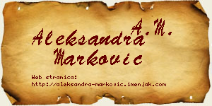 Aleksandra Marković vizit kartica